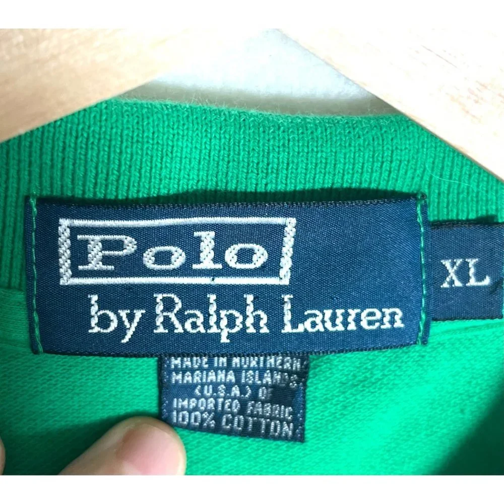 Polo Ralph‎ Lauren 90s green short sleeve shirt sz XL